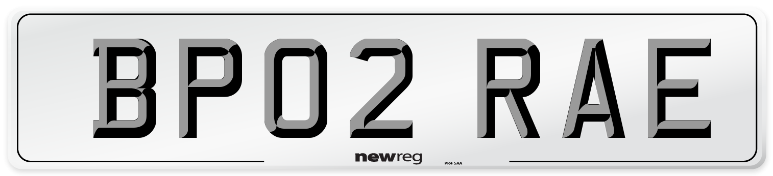 BP02 RAE Number Plate from New Reg